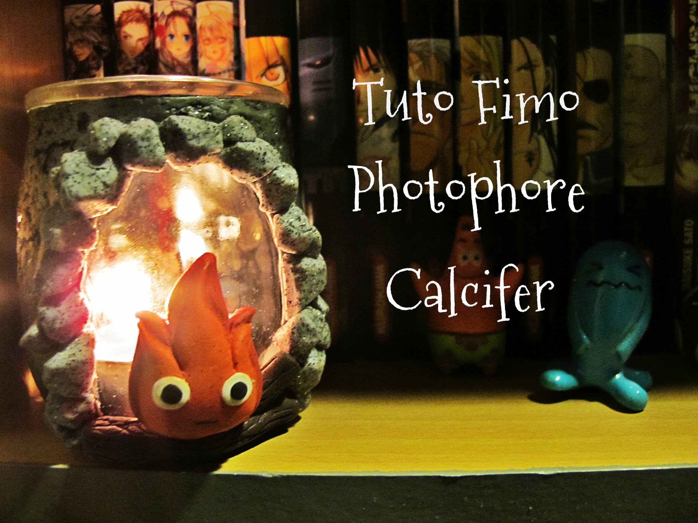 ♥ Tuto fimo bougeoir photophore Calcifer - Le chateau ambulant.Calcifer - Howl's Moving Castle ♥