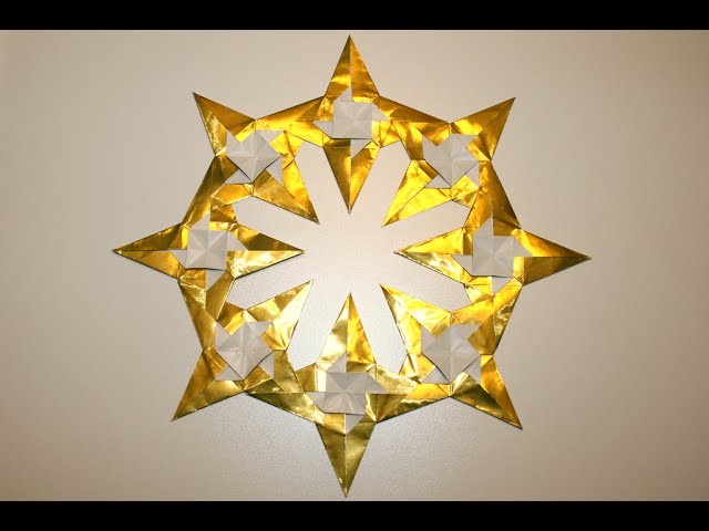 Origami - Couronne d'étoiles - Star Wreath (Yuri Shumakov) [Senbazuru]