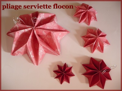 Tuto pliage serviette flocon