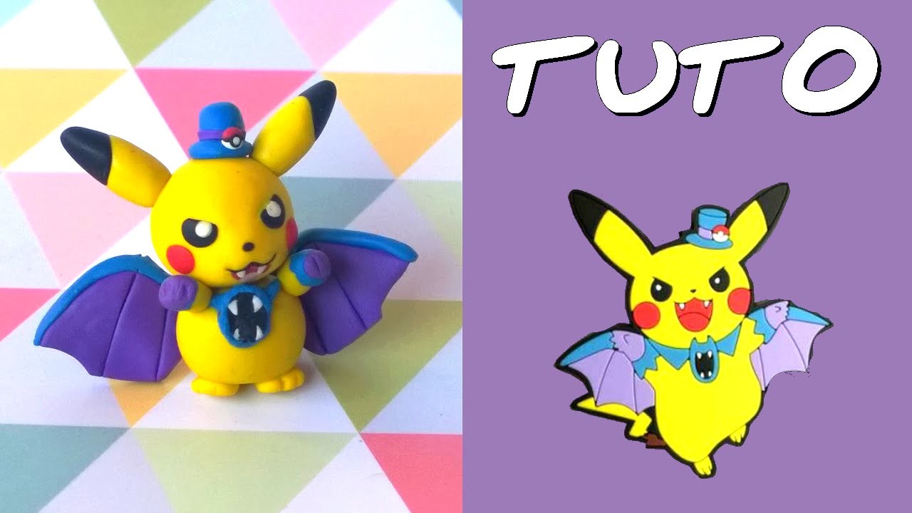 TUTO FIMO | Pikachu cosplay Nosferalto. Golbat (SPÉCIAL HALLOWEEN)
