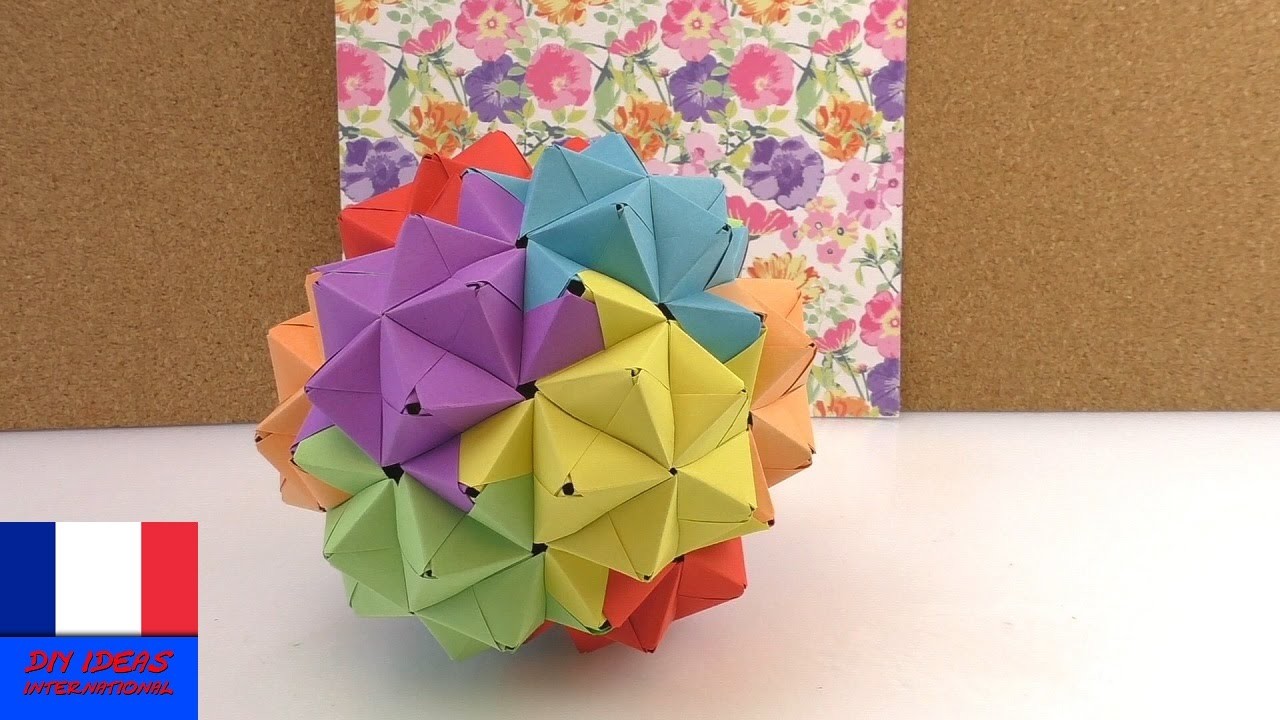 Sonobe Ball aux couleurs de l’Arc-en-ciel | La plus grosse étoile en Origami faite avec 120 éléments