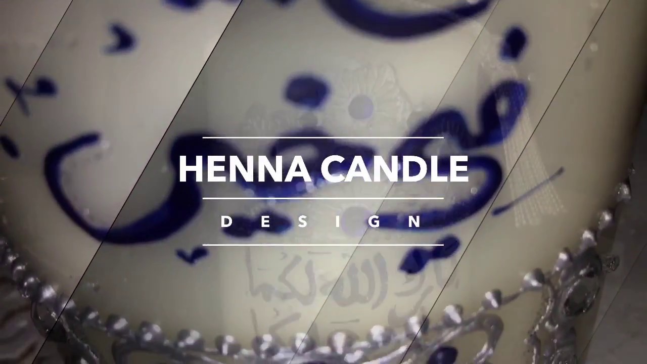 Henna bougies diy. تزيين شموع بأشكال الحنه