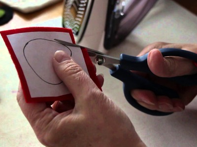 Cutting felted wool appliqué shapes