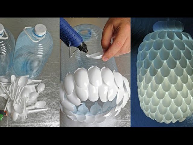 DIY : Comment faire une lampe cuillères en plastique facilement et pas chère