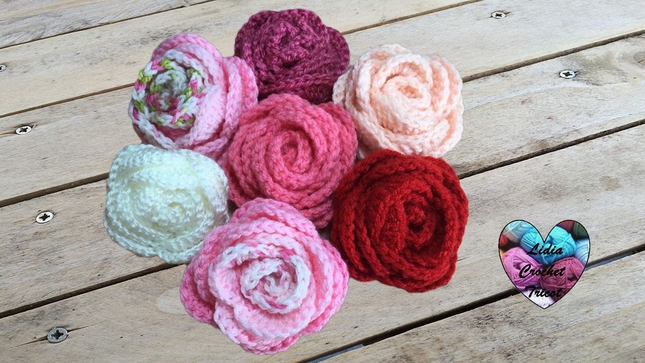 Roses au crochet très facile. Roses flowers tutorial crochet very easy (english subtitles)