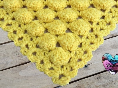 Châle boules crochet très facile. Shawl ball stitch crochet easy (english subtitles)