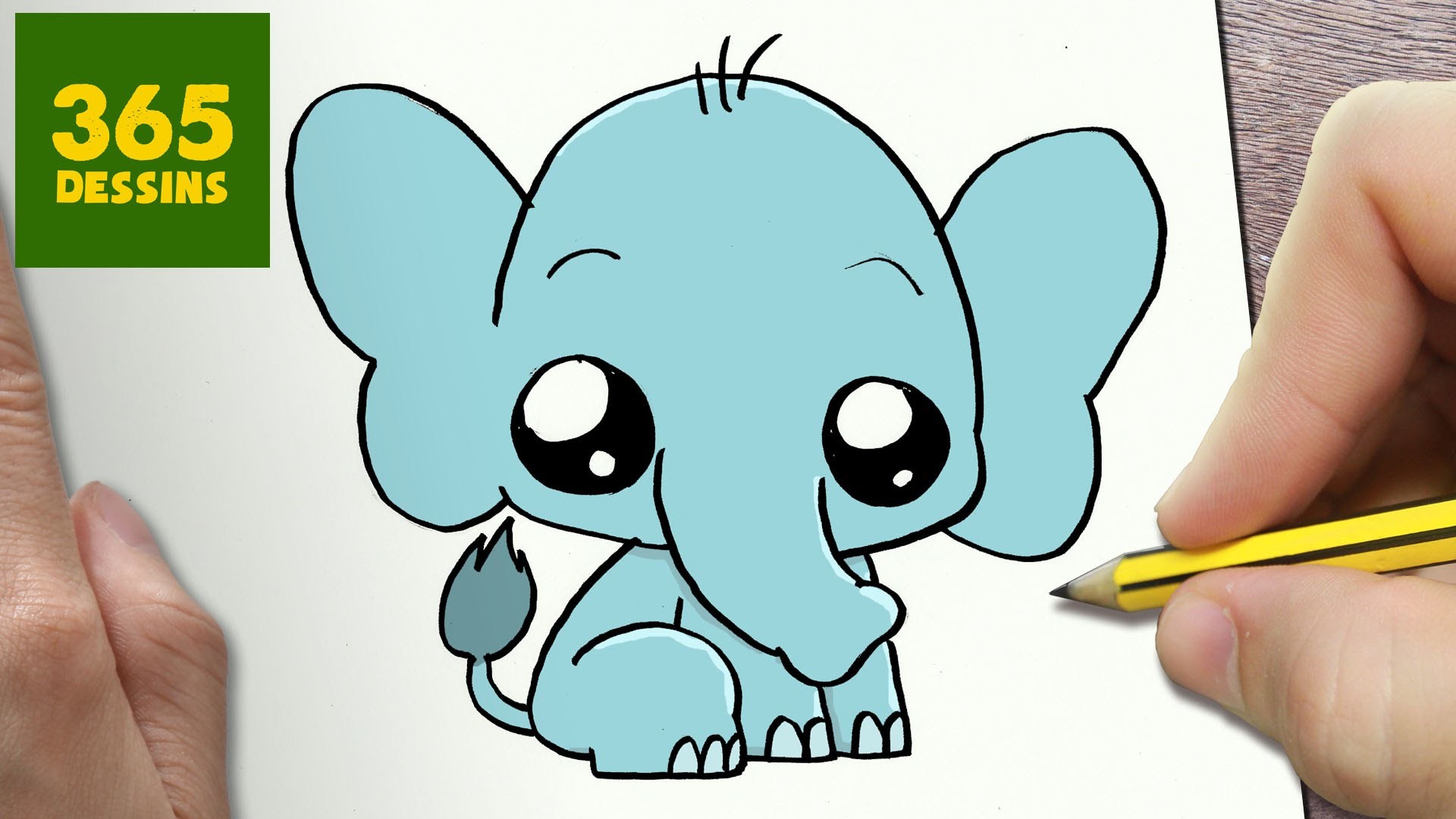 COMMENT DESSINER ÉLÉPHANT KAWAII ÉTAPE PAR ÉTAPE - Dessins ...