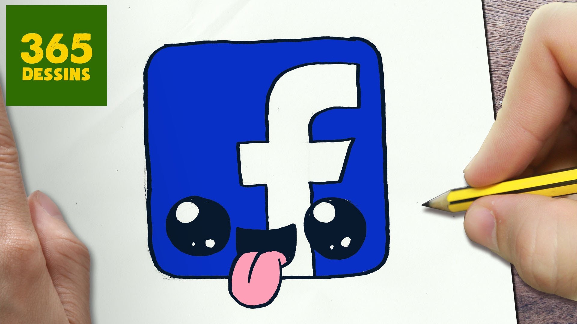 Comment Dessiner Logo Facebook Kawaii étape Par étape