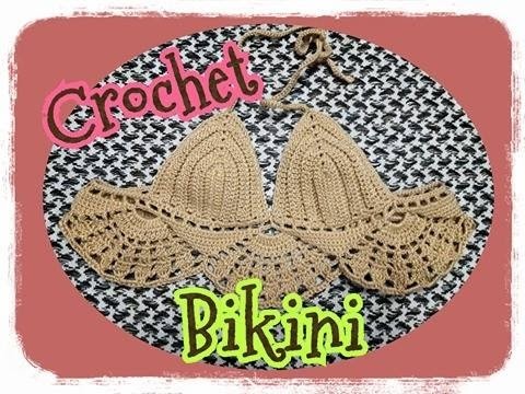 Crochet Bikini Top.bikini crochet tutorial.bikini bra crochet :ถักบิกินี่บรา.บิกินี่ถัก part 1