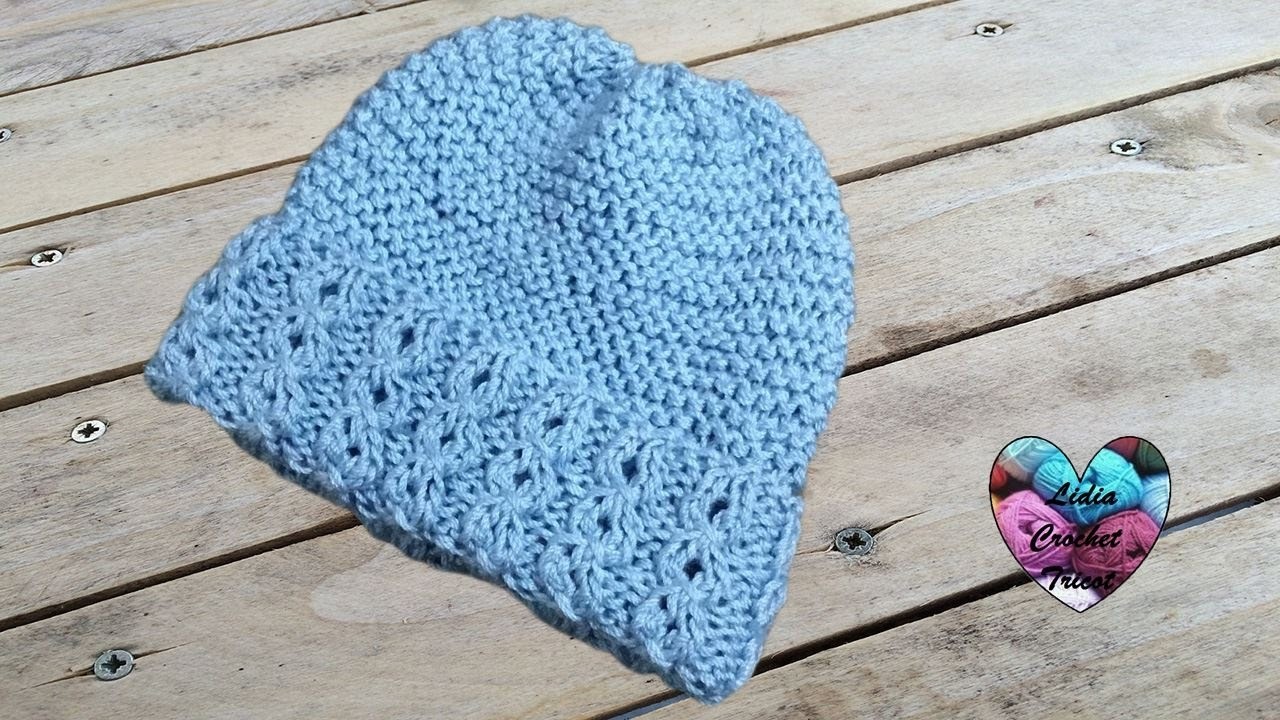 Bonnet bébé toutes tailles tricot. Baby beanie (hat) knitting all sizes (english subtitles)