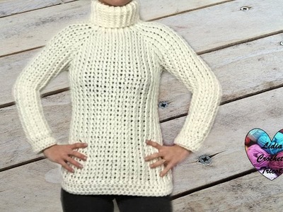 Pull Crochet point relief toutes tailles 1.2. Sweater all sizes crochet (english subtitles)