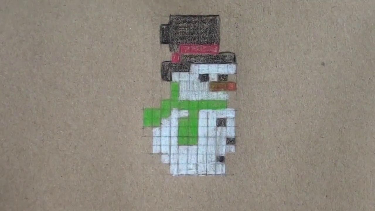 Comment dessiner bonhomme de neige pixel art