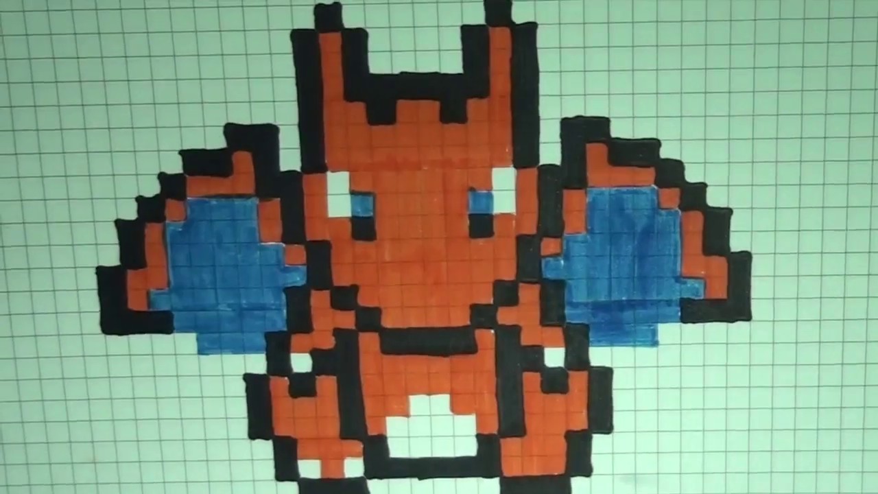 Pixel Art Pokemon Dracaufeu