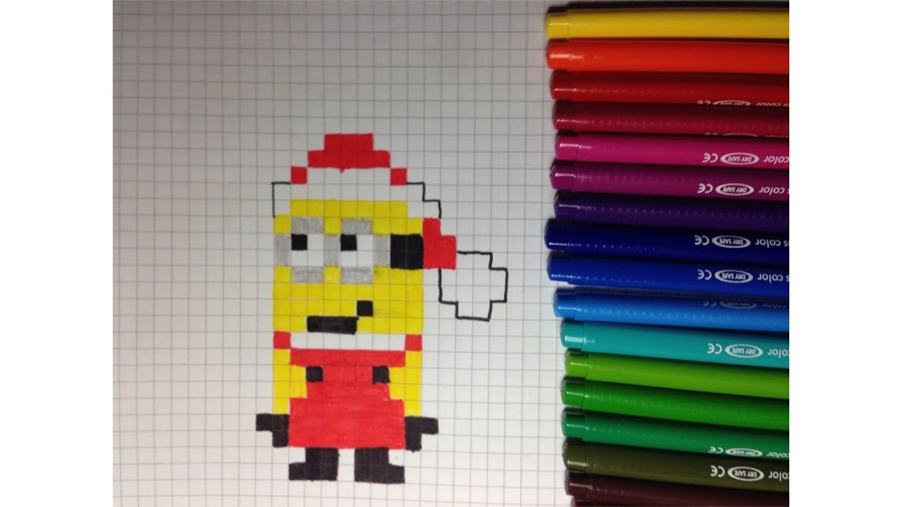 Comment Dessiner Un Minion Père Noël Pixel Art