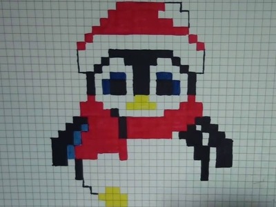 Comment dessiner un pingouin de noël Pixel Art