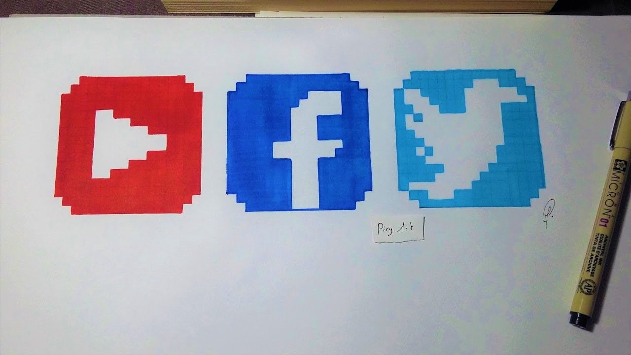 Social Media Logo - Pixel Art
