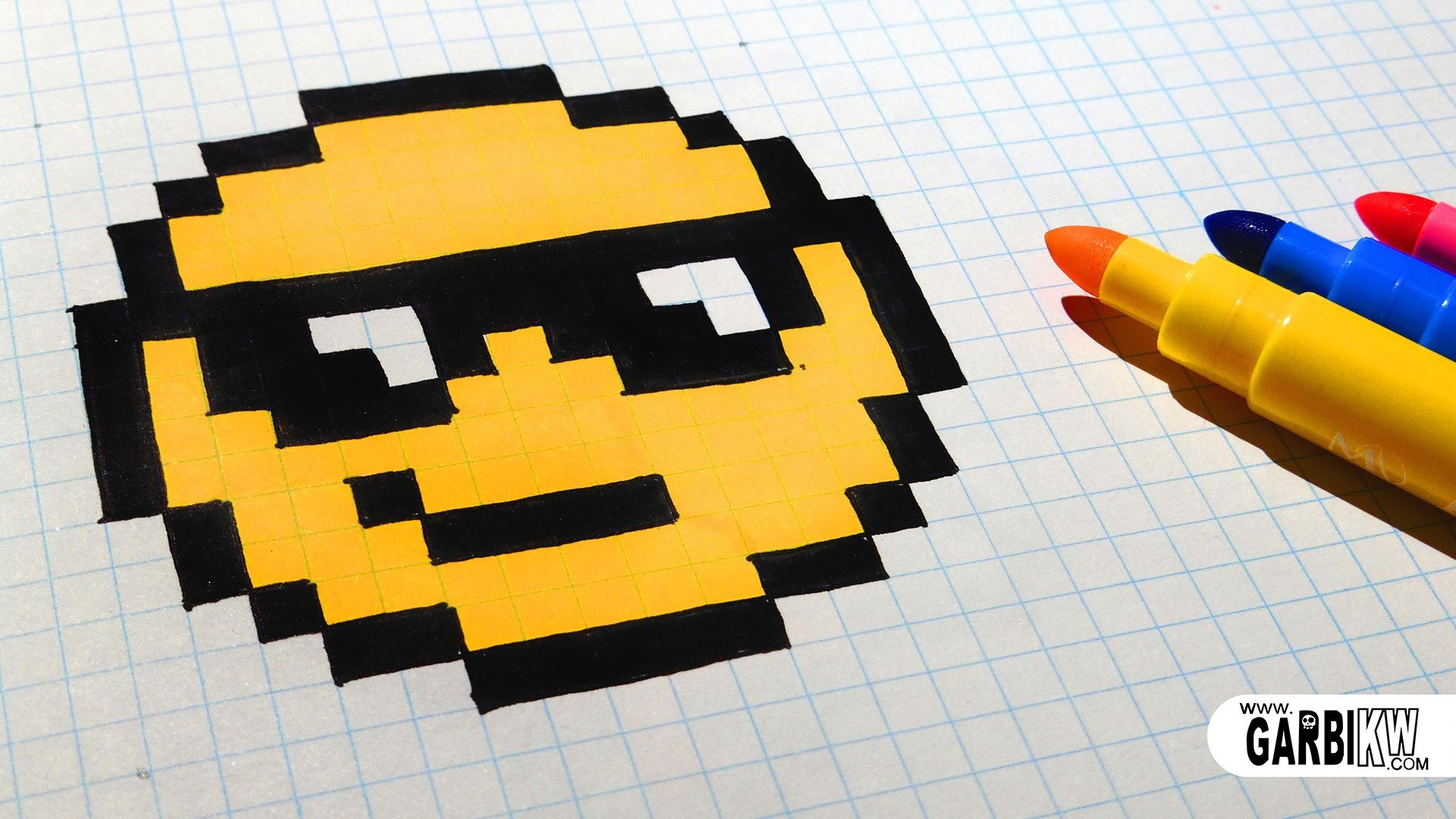 Handmade Pixel Art - How To Draw The Sunglasses emoji #pixelart