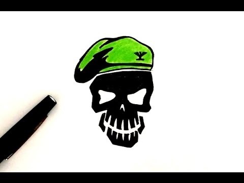 DESSIN Rickflag (tête de mort) - Suicide Squad