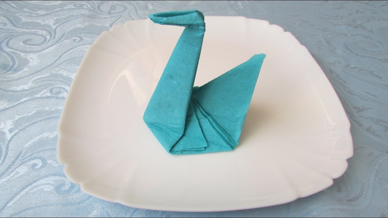 Origami facile : Cygne en serviette