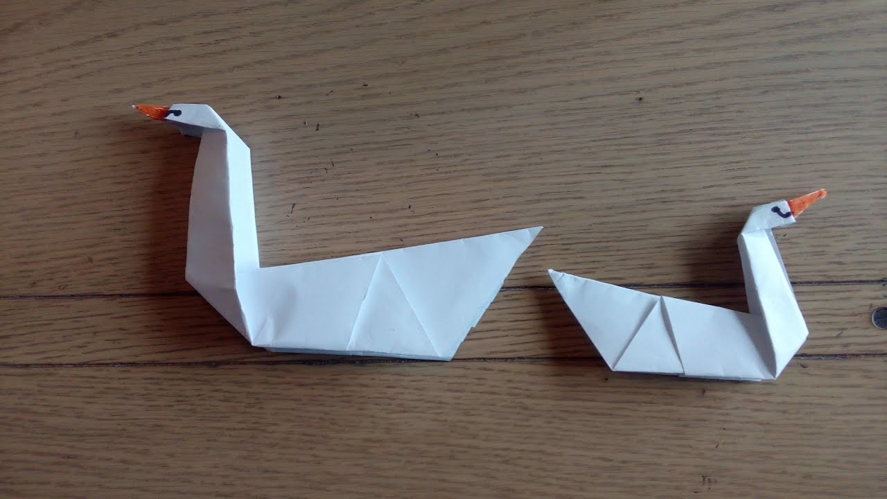 Origami facile : le cygne (the swan par Alexandre 6 ans)