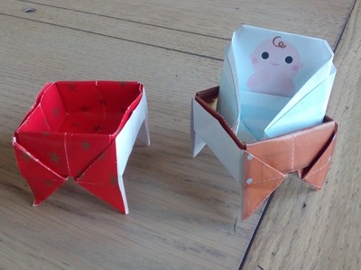 Boite ou berceau de Jésus pour crèche de Noël en origami (creche for christmas)