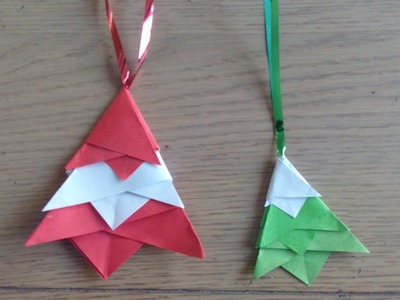 Origami facile : décoration sapin de noël (christmas tree by Alexandre 6 ans)