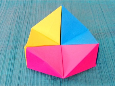 Origami modulaire animé : Hexaflexagone. Cercle magique en bipyramides trigonales