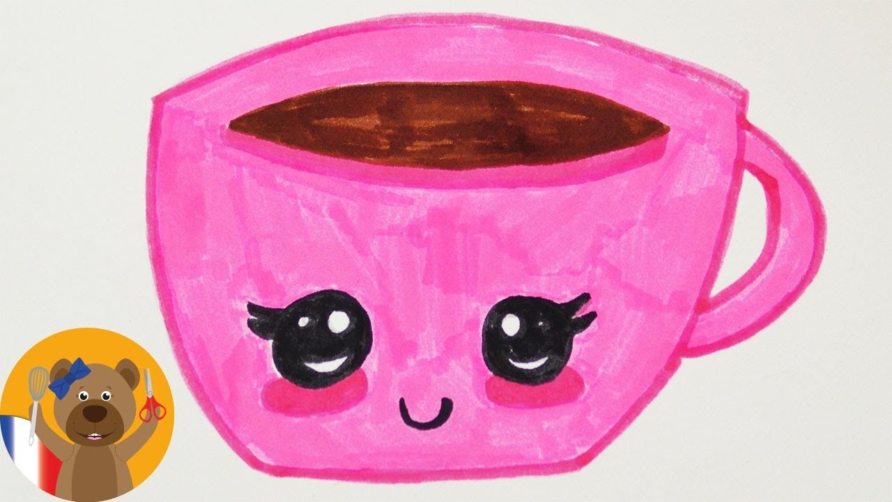 Dessiner une tasse KAWAII | Idée de dessin DIY pour des cartes d'anniversaire