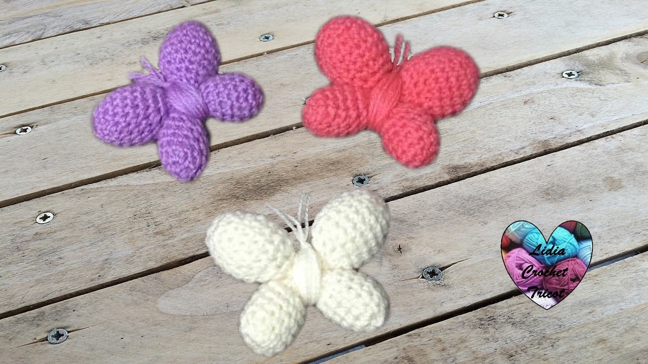 Papillons Amigurumi Crochet très facile. Butterfly crochet amigurumi DIY (english subtitles)