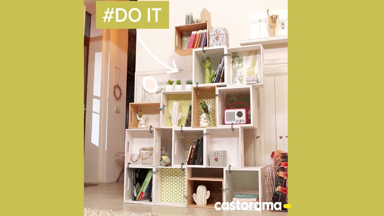 DIY : fabriquer une bibliothèque avec des boîtes de rangement - Castorama