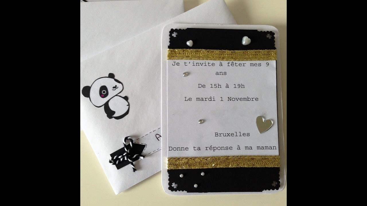 Diy Tuto Facile Carte Invitation Panda Anniversaire 004