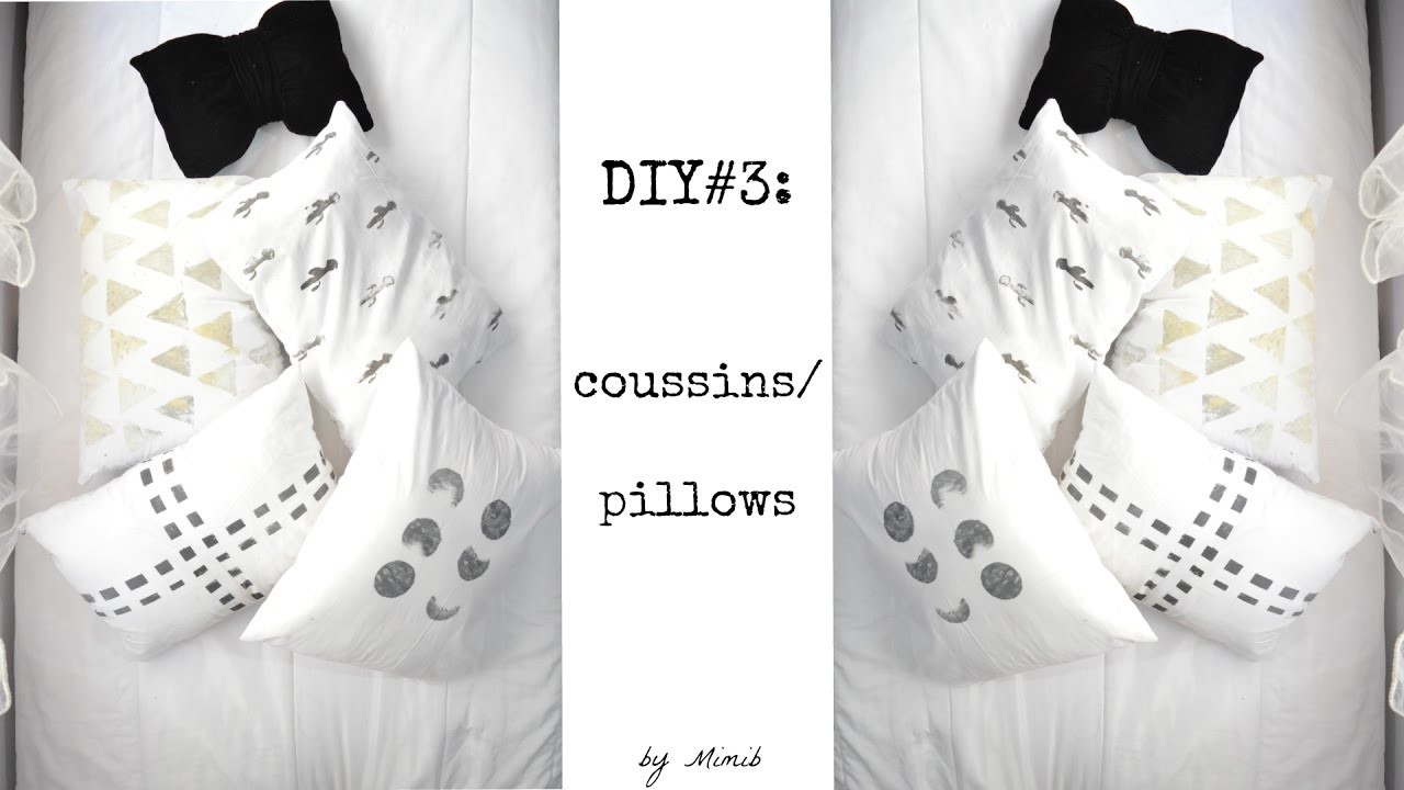 DIY#3: coussins noeud et à motifs. bow tie and patterned pillows. وسادة : عقدة ومنقوشة
