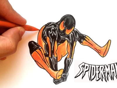 DESSIN SPIDERMAN Orange & noir (SCARLET SPIDER)