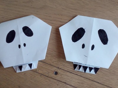 Origami facile : le crâne d'Halloween (the skull par Alexandre 6 ans)