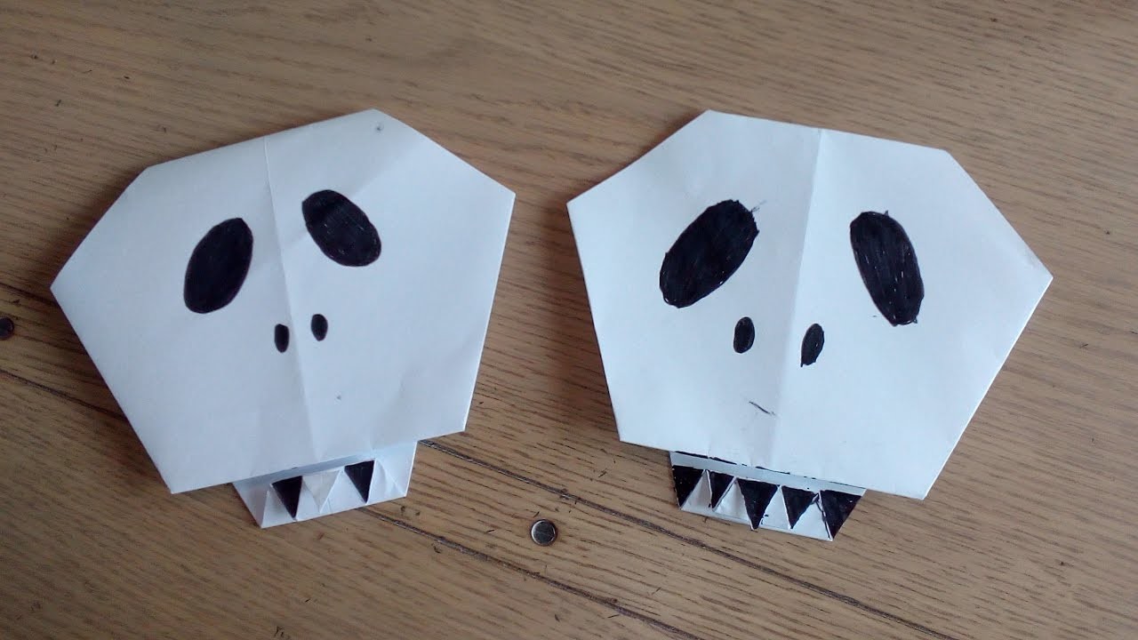 Origami facile : le crâne d'Halloween (the skull par Alexandre 6 ans)