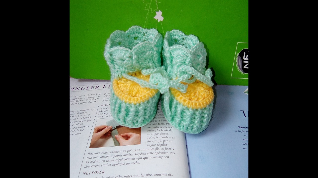 Chaussons bébé au crochet 1-2