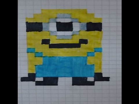 COMMENT FAIRE UN MINION.FIS PIXEL ART.PIXEL ART