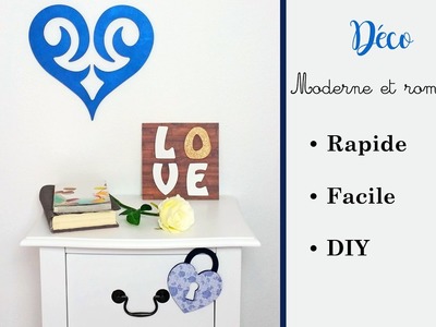 DIY - Déco romantique et moderne avec des supports en bois "love cœur amour saint valentin"