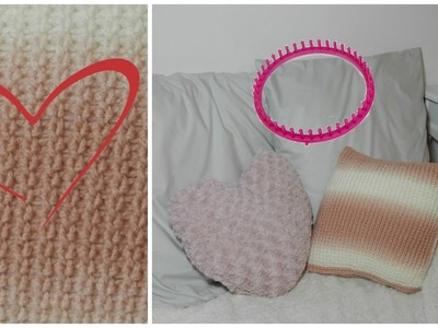 [Tuto] Housse coussin point coeur au tricotin circulaire
