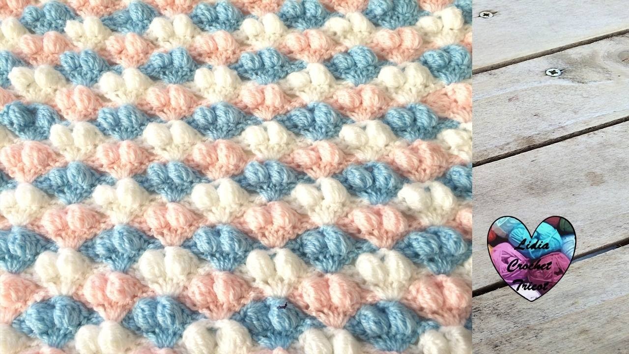 Point splendide crochet pour couvertures. Bubble blanket stitch (english subtitles)