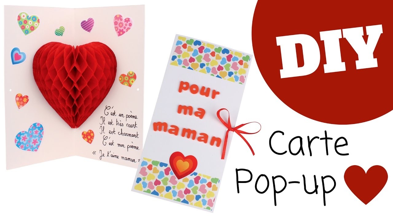 Fabriquer une carte pop-up Coeur (DIY. Tutoriel vidéo Fête des mères 10 Doigts)