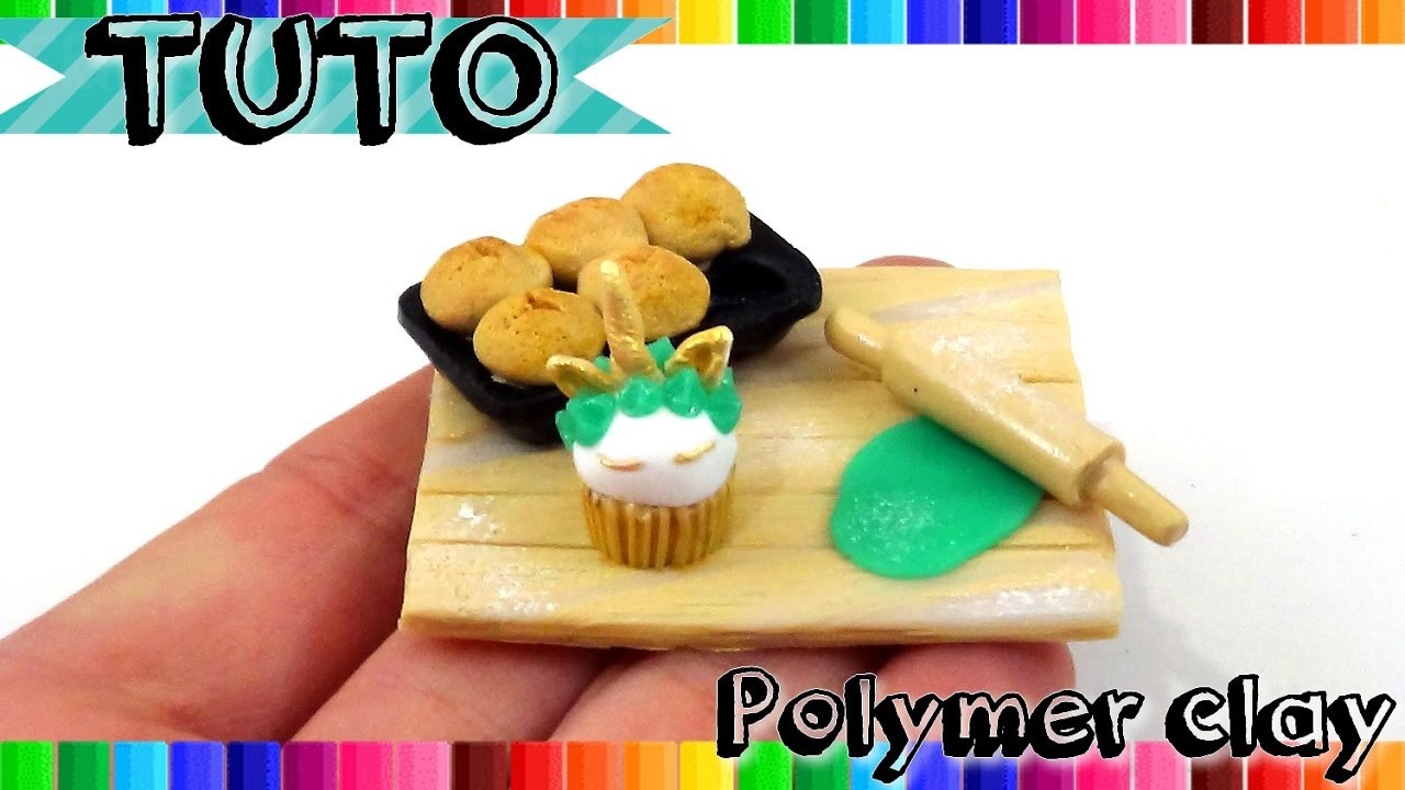 { TUTO } Miniature cupcake licorne en FIMO | Polymer Clay miniature cupcake unicorn