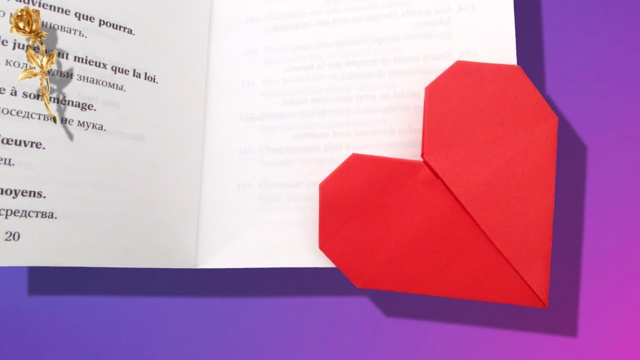 Origami facile : ???? Marque-page Coeur ❤️