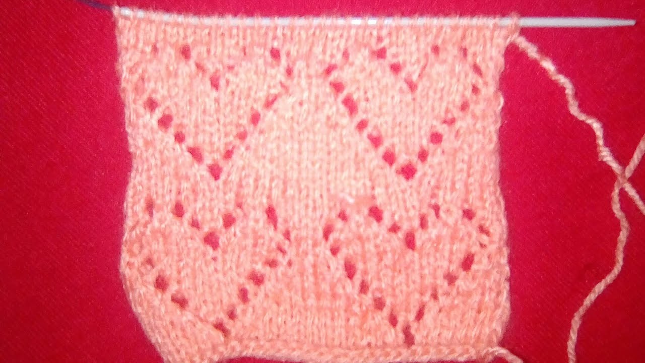Tuto le point ajouré le cœur alignés au tricot.motif ajouré cœur en relief au tricot