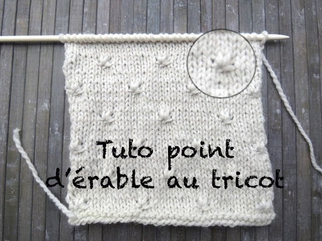 TUTO POINT ERABLE AU TRICOT Stitch knitting PUNTO DOS AGUJAS
