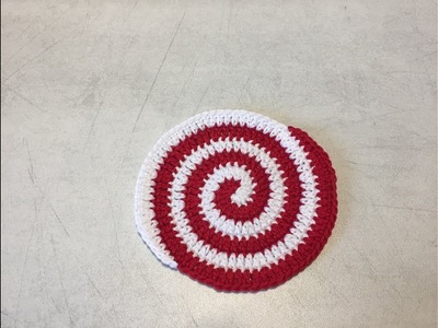 Tuto rond en spirale 2 couleurs  spécial gaucher au crochet