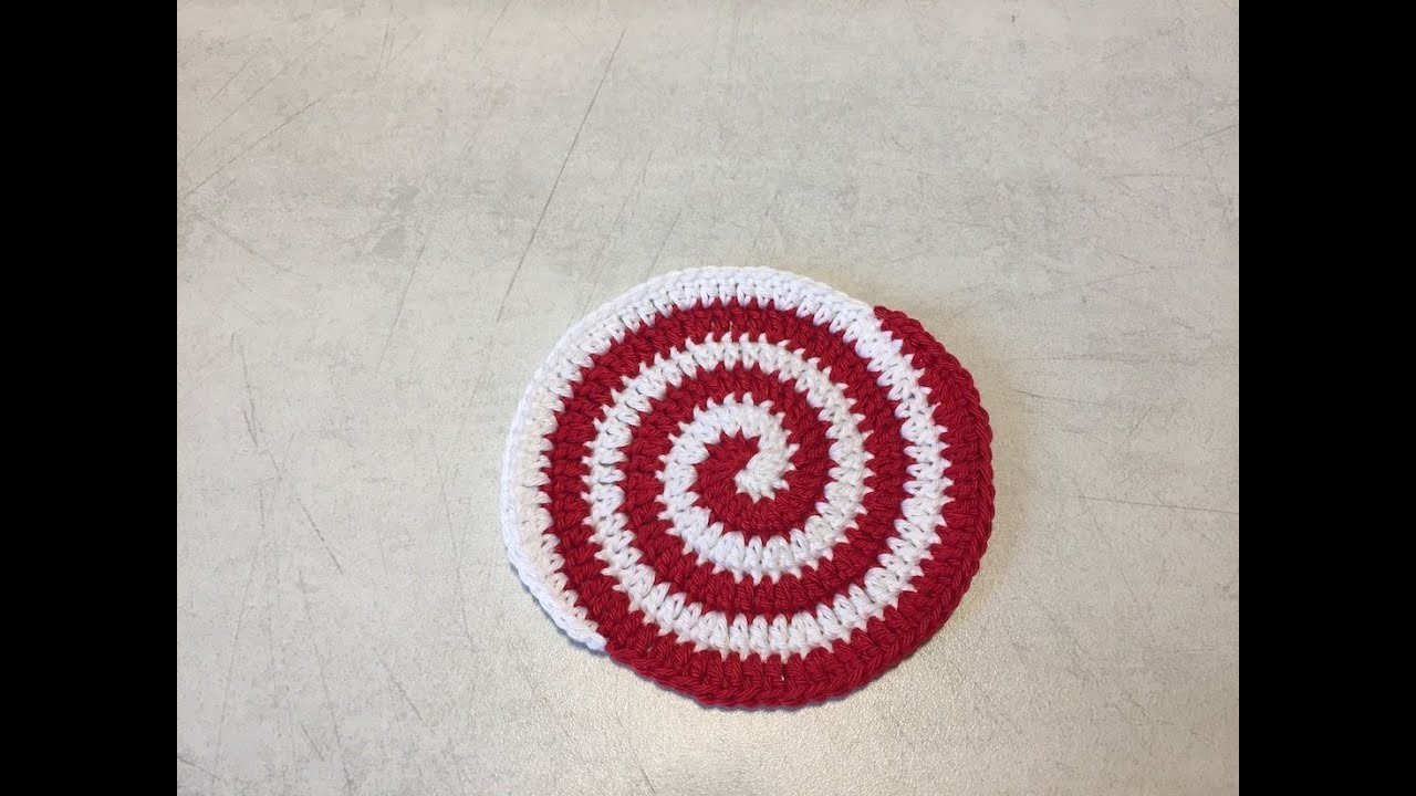 Tuto rond en spirale 2 couleurs  spécial gaucher au crochet