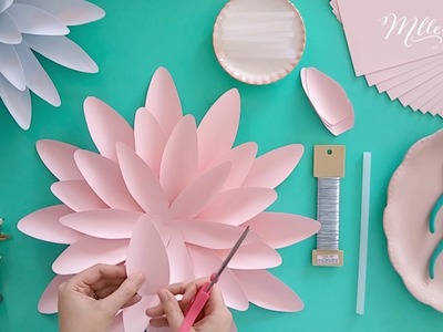 DIY tutoriel fleur en papier géante dahlia paper flower tutorial