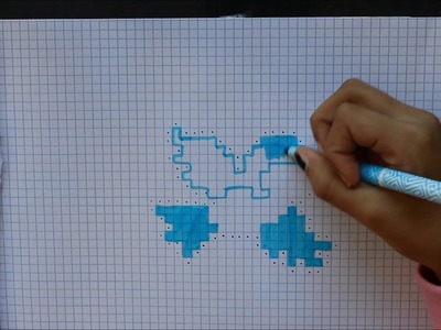 How to draw blue bird pixel art