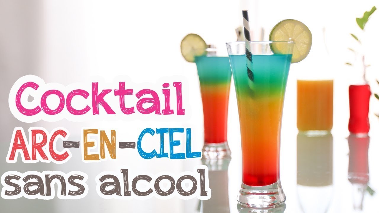 Cocktail arc-en ciel - Recette de cocktail à étages sans alcool